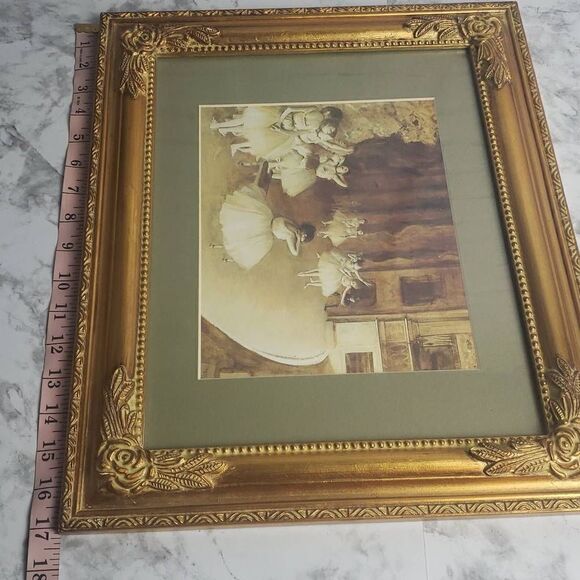 The Ballet Rehearsal Onstage Golden Frame Print by Edgar Degas - Picture 8 of 16